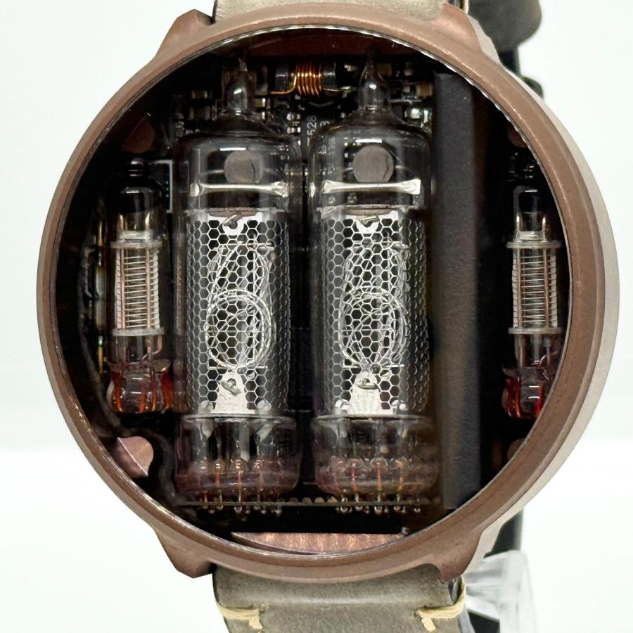 NIWA Nixie watch V 2.0 -Bronze steel case ニキシー管 クリア メンズ