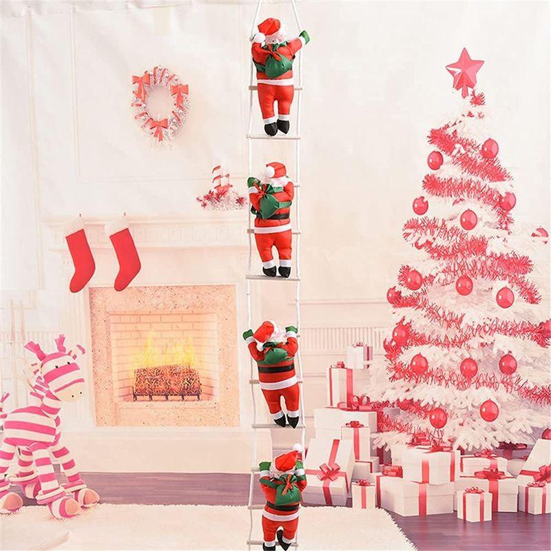人気新品 ABMINEYAMA サンタはしご リスマス飾り クリスマスツリー サンタ人形 飾り もちゃ サンタクロース人形 クリスマスパーティー吊り  クリスマスライト