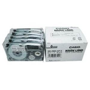 (業務用5セット)　カシオ計算機(CASIO)　テープ　6mm　5個　XR-6WE-5P-E　白に黒文字