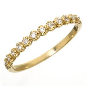 K18 ダイヤハーフエタニティリング イエローゴールド 11号 指輪