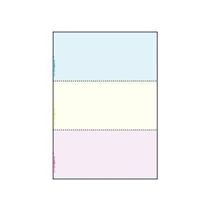 （まとめ）マルチプリンタ帳票（FSC森林認証紙） A4カラー3面（ブルー／クリーム／ピンク） 100枚入×5冊
