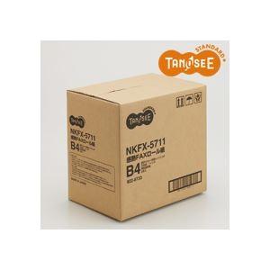 （まとめ）TANOSEE 感熱FAXロール紙 257mm×100m×1インチ 表発色 6本