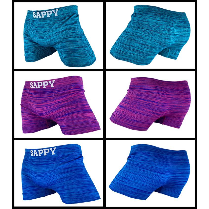 SAPPY シームレスボクサーパンツ サピー 成型MIXカラー杢 3枚 SAPPY シームレスボクサーパンツ サピー 成型MIXカラー杢 3枚