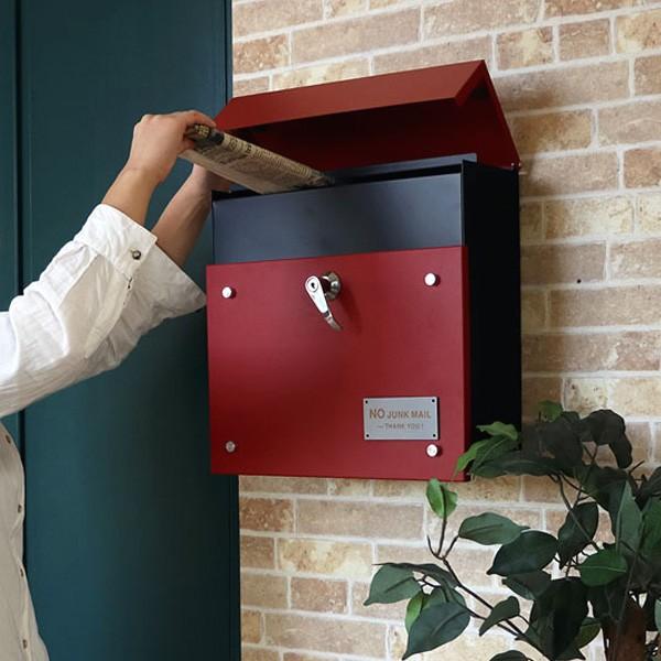郵便ポスト 郵便受け 壁掛け 玄関 メールボックス おしゃれ 戸建 マンション アパート 集合住宅 屋外 グリーン 同梱区分直送TS2076