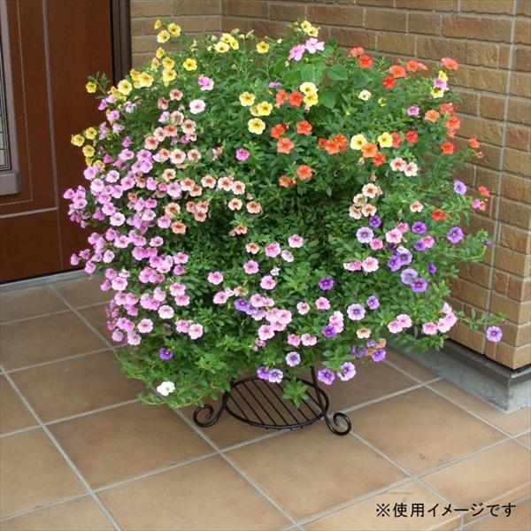 フラワースタンド 花台 プランタースタンド 鉢台 ボールプランター ガーデン ラック 2段 おしゃれ 玄関前アイアン 屋外 室内 丸型 H60cm 2台セット 直送NKJ_4