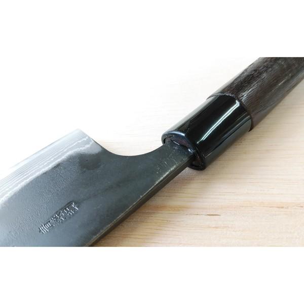 包丁 三徳 165mm 安来鋼青紙二号 紫檀八角柄 日本製 青紙