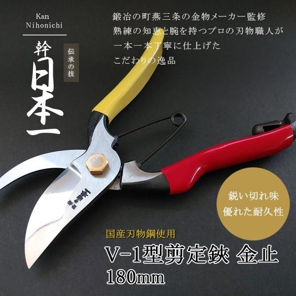 セール 剪定ばさみ 鋏 バサミ 園芸鋏 盆栽 枝切り 植木ハサミ 庭園 造園 生け花 生垣 築山 手入れ 日本製 幹日本一 V 1型 金止 180mm メール便対応 他商品同梱不可 速達メール便送料無料 Skylanceronline Com