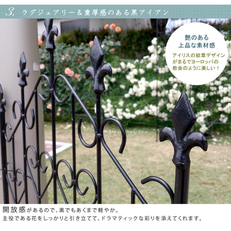 ガーデンフェンス 庭 フェンス トレリス アイアン 目隠し 外構 diy おしゃれ 柵 埋め込み エクステリア 薔薇 つる 誘引 220 BK 6枚組 同梱区分直送SPSMの画像