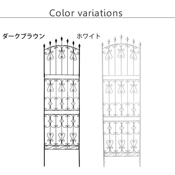ガーデンフェンス 庭 フェンス 仕切り トレリス ガーデニング アイアン 目隠し diy おしゃれ 柵 埋め込み エクステリア 薔薇 つる 誘引 220 6枚 DBR 直送SPSMの画像