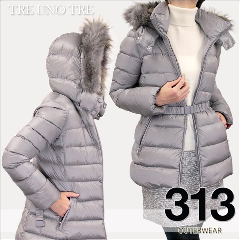 TREUNOTRE 313 トレウノトレ レディース ダウンコート ラクーン ファー  