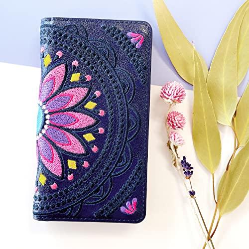 OPPO Reno3 A ケース カバー 手帳型ケース Reno3Aケース Reno3Aカバー Reno3A リノ3A エスニック 刺繍 ネイビー｜kurakura｜06