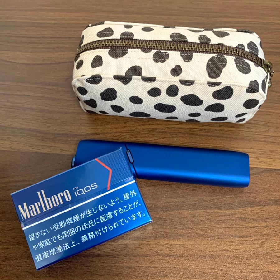 再販①マチ付きポーチ　IQOSポーチ　ファニーフェイス　青 再販①マチ付きポーチ IQOSポーチ ファニーフェイス 青 - メルカリ