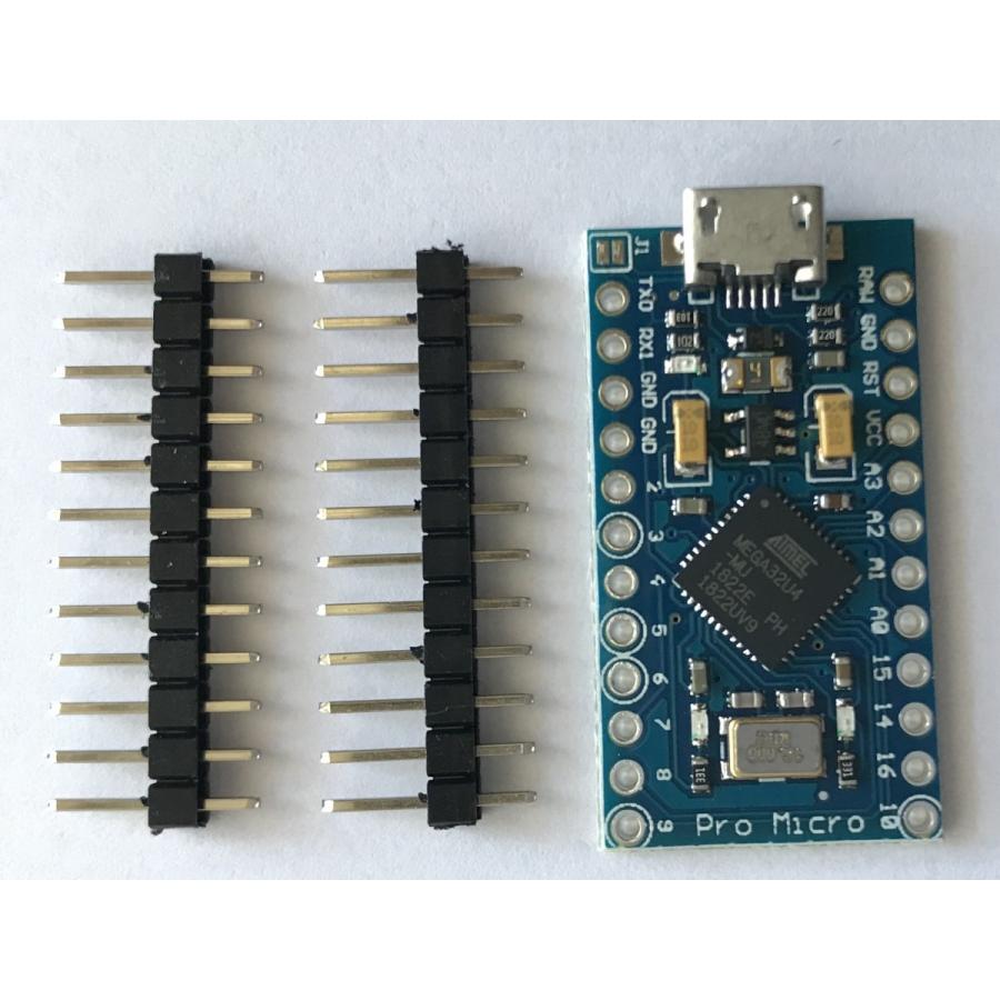 Arduino IDE  Pro Micro Leonardo 互換ボード Atmega 32U4 5V 16MHz マイクロUSB インターフェイスボード ピンヘッダ付 | 