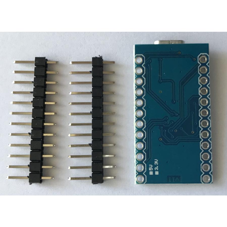 Arduino IDE  Pro Micro Leonardo 互換ボード Atmega 32U4 5V 16MHz マイクロUSB インターフェイスボード ピンヘッダ付｜kuranakaya｜03