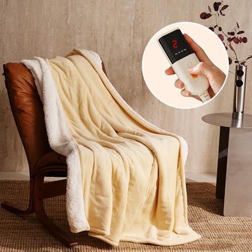 Jet's Home 電気掛・敷毛布 -180×130cm 電気ブランケット 6段階温度