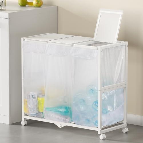 TTWO ゴミ箱 3分別 ダストワゴン ゴミ袋ホルダー 高さ三段調節20~45L袋