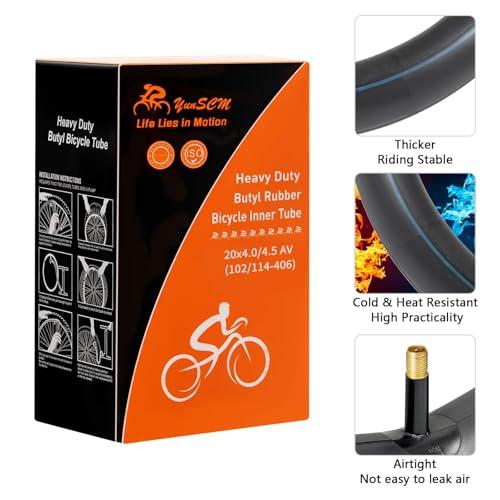YunSCM 2本20 4.0 チューブ 肉厚米式バルブ32mm20x4.0/4.5 自転車
