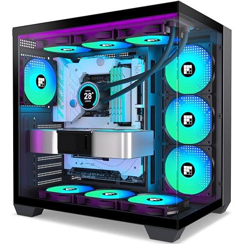 FOIFKIN PCケース - プリインストール済み 6 PWM ARGB ファン、ATX