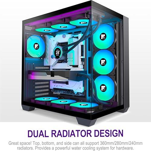 FOIFKIN PCケース - プリインストール済み 6 PWM ARGB ファン、ATX