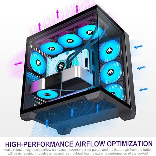 FOIFKIN PCケース - プリインストール済み 6 PWM ARGB ファン、ATX