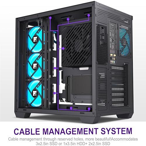 FOIFKIN PCケース - プリインストール済み 6 PWM ARGB ファン、ATX