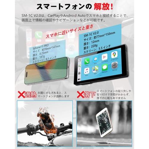 超薄型+USB給電可能 ニコマク NikoMaku バイク用 スマートモニター