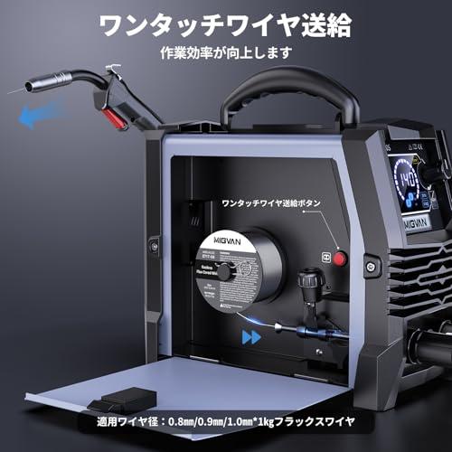 MIGVAN 溶接機 100v 200v兼用 ノンガス半自動 140A 使用率60％ 1台3役