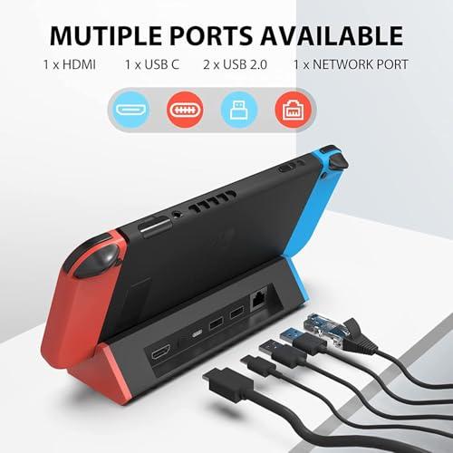 Switch用LANポート付きドック スイッチ充電スタンド PD急速充電対応
