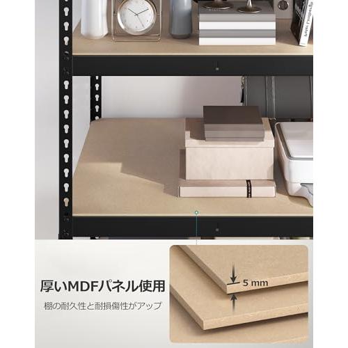 SONGMICS スチールラック 5段 スチールシェルフ オープンラック