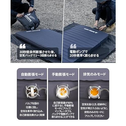OneTigris DYNISLAND エアーマット 60秒自動膨張 2人用 インフレーターベッド 10cm極厚 高R値 高反発 耐荷重200k_4