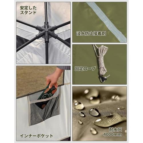 DesertFox テント大型 2〜6人用 ?簡単設営 ロッジ型 高さ185cm/200cm