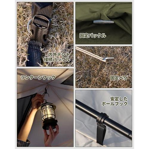 DesertFox テント大型 2〜6人用 ?簡単設営 ロッジ型 高さ185cm/200cm