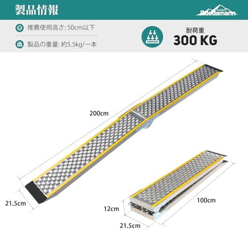 Ruedamann バイク ラダーレール 長さ200cm 耐荷重300kg スロープ