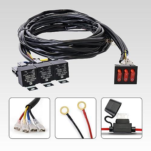 MOVOTOR 作業灯配線キット LEDライト用リレーハーネス 取り付け用配線