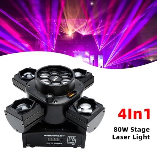 Frezon ステージライト LED ディスコライト 80W 高輝度 多機能 ストロボ効果 スポットライト 舞台照明 DMX512 12/22チ_6