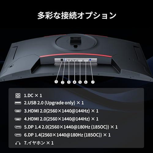 KTC 27インチ 湾曲ゲーミングモニター WQHD 2560x1440 180Hz 1msMPRT