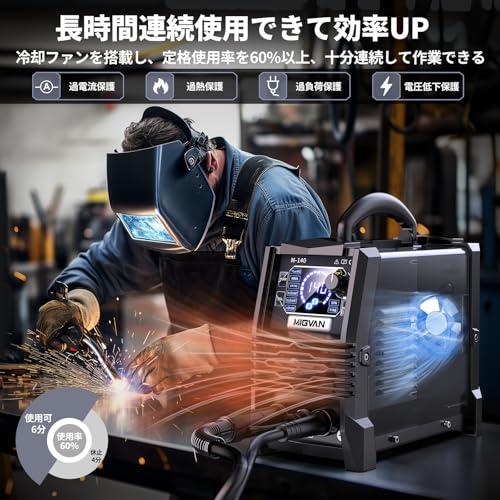 MIGVAN 溶接機 100v ノンガス半自動 140A 使用率60％ 1台3役 家庭用