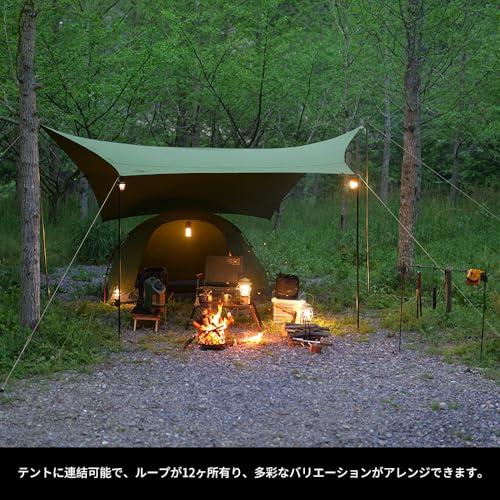 キャンプ、アウトドア用品 Soomloomヘキサタープ4.2mx4.1m 焚き火可 
