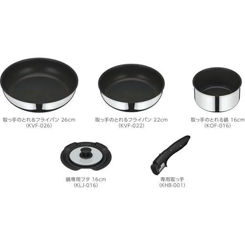 サーモス デュラブルシリーズ 取っ手のとれるフライパン5点セット IH