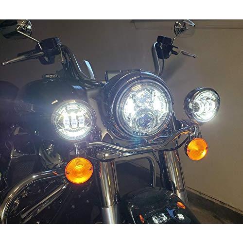 オートバイ 7インチLEDヘッドライト、4.5インチフォグライト、取り付けリング付き For ツーリングロードキングウルトラクラシックエレクトラ_7