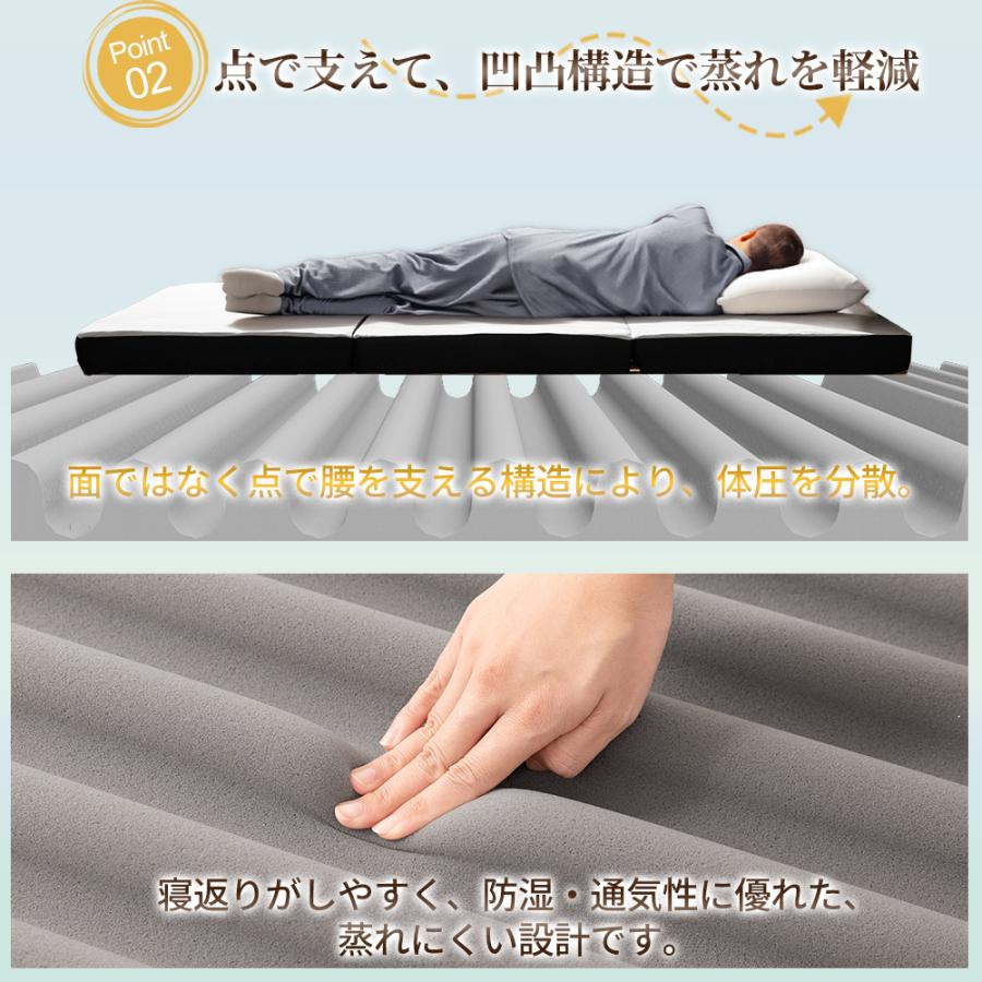 マットレス 高反発 セミシングル 折りたたみ 三つ折り 高密度 35D230N