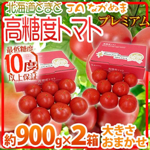 北海道 ”JAながぬま 高糖度プレミアムトマト” 約900g×《2箱》 化粧箱