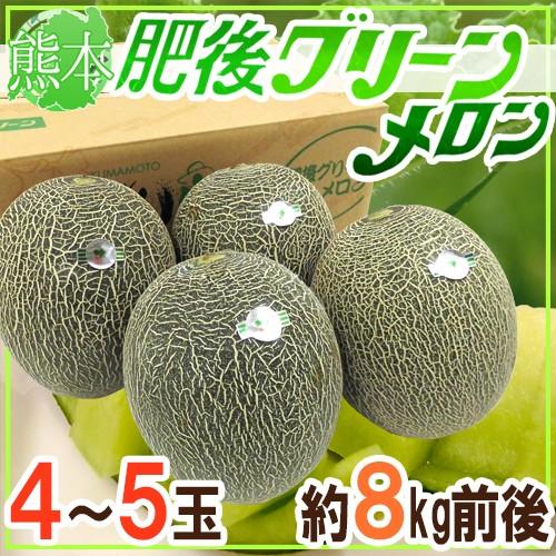 メロン 熊本産 ”肥後グリーン” 秀・優品 大玉2L〜3Lサイズ 4〜5玉 風袋