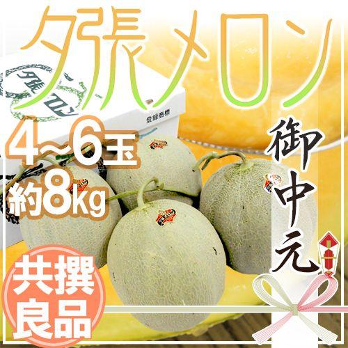 メロン お中元 北海道 ”夕張メロン” 共撰・良品以上 4〜6玉 約8kg【予約 7月中のお届け】 送料無料