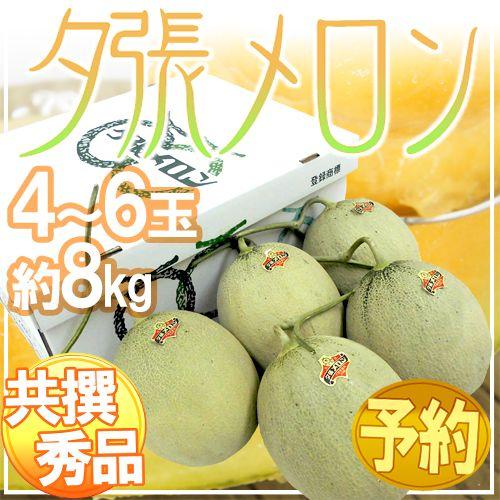 メロン 北海道 ”夕張メロン” 共撰・秀品 4〜6玉 約8kg【予約 7月中下旬以降】 送料無料