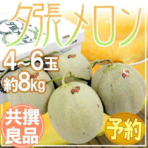 メロン 北海道 ”夕張メロン” 共撰・良品 4〜6玉 約8kg【予約 7月
