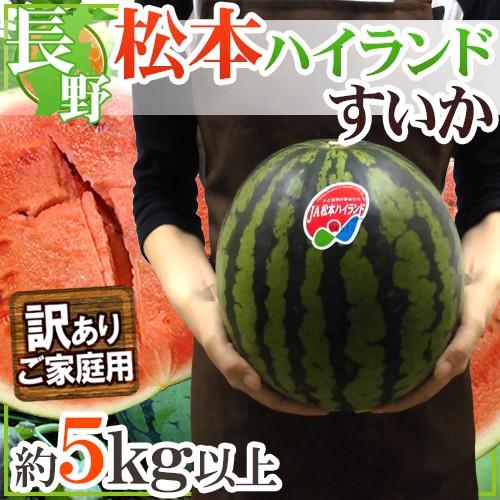 長野県 松本ハイランドすいか” 訳あり 約5kg以上【予約 7月下旬以降
