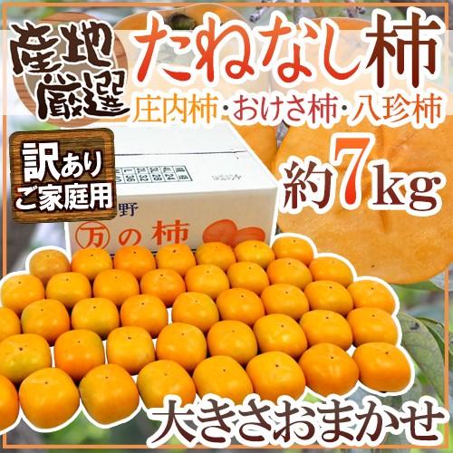 柿 種無し たねなし柿” 訳あり 約7kg 大きさおまかせ 産地厳選 種無し柿/庄内柿