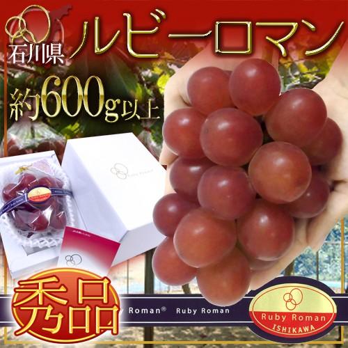 ぶどう 石川産 ”ルビーロマン” 1房 約600g以上【予約 8月以降】 送料