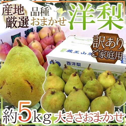洋梨” 訳あり 約5kg 品種おまかせ 大きさおまかせ 産地厳選 ラ